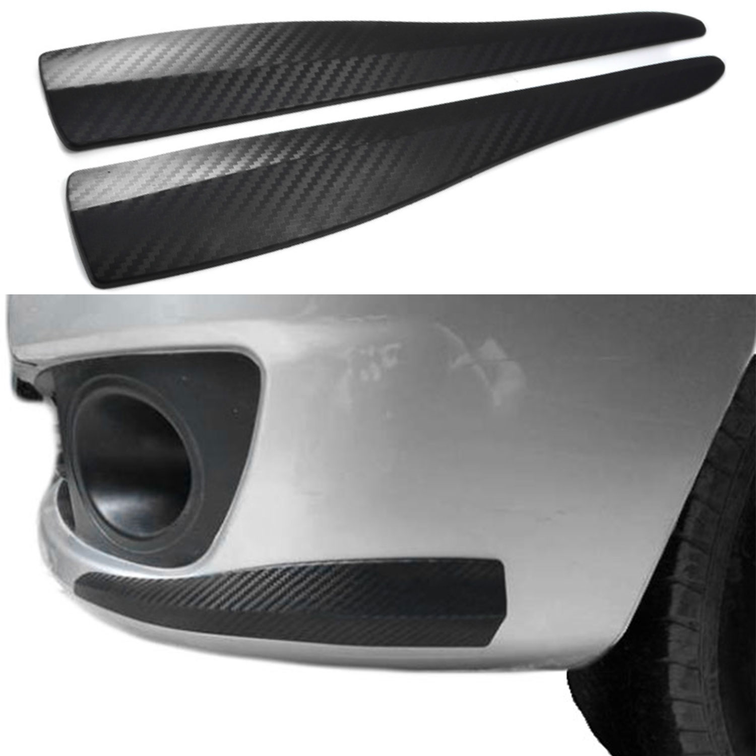 2x Universal Spoiler Ecken Fender Stoßstange in Carbon Optik für viele Fahrzeuge