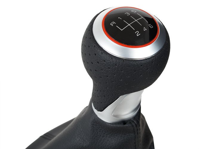 Schaltknauf Schaltmanschette 6-Gang Rot Alu für Audi A4 B8 A5 8T A6 4F C6 Q5 8R