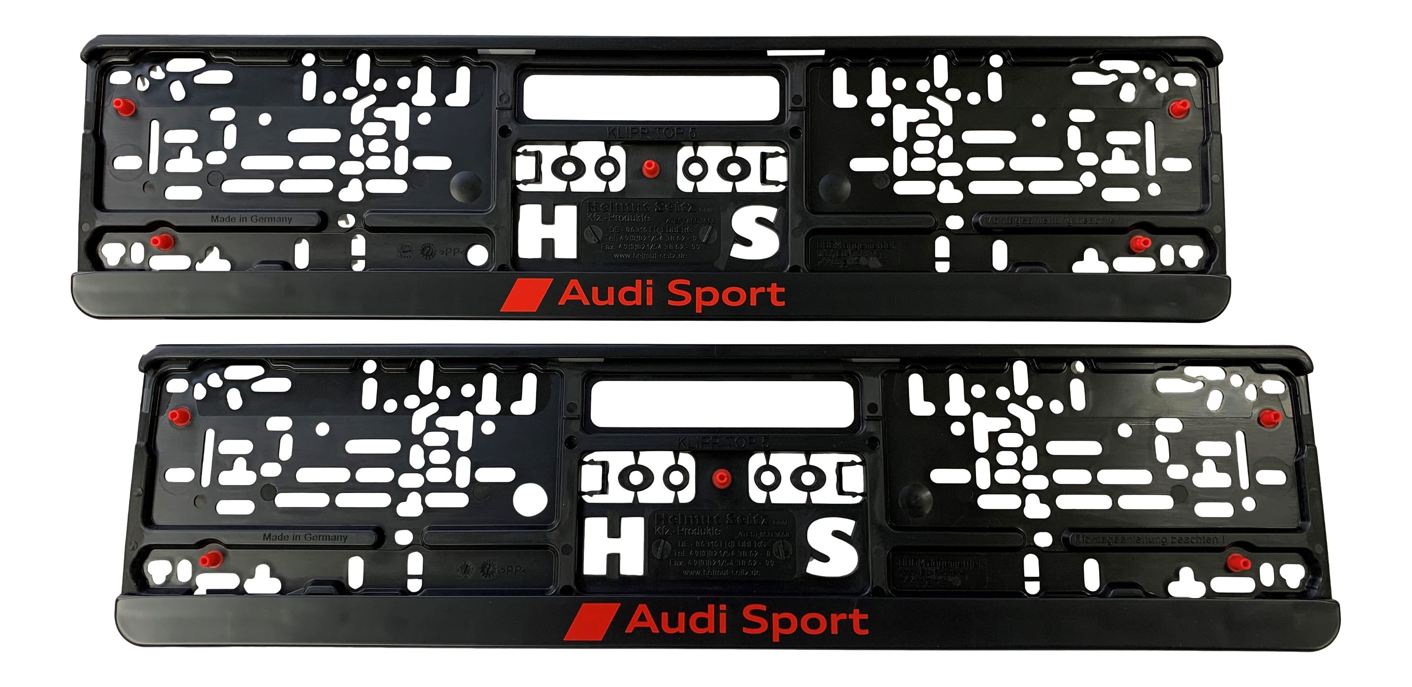 2x Original AUDI SPORT Premium Kennzeichenhalter Halter für alle Fahrzeuge