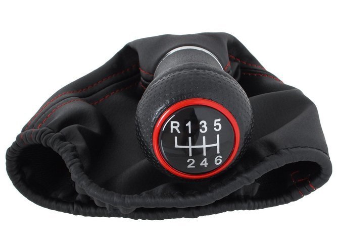 Schaltknauf Rot Gummizug 6-Gang für Seat Arosa Cordoba Ibiza Leon 1M Toledo