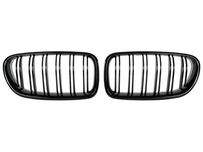 Kühlergrill DOPPELSTEG Schwarz Glanz für BMW 5er F10 F11 Limo / Touring