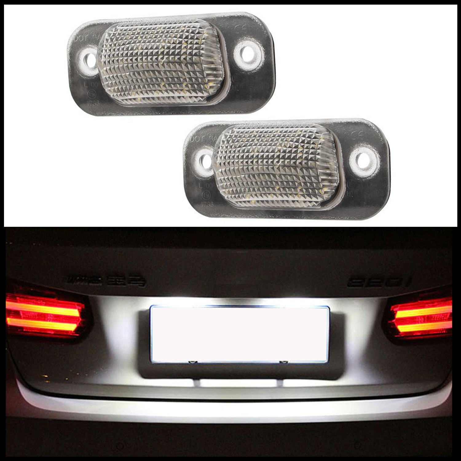 PREMIUM LED Kennzeichenbeleuchtung für VW Golf 3 III + Cabrio Polo 6N + Variant