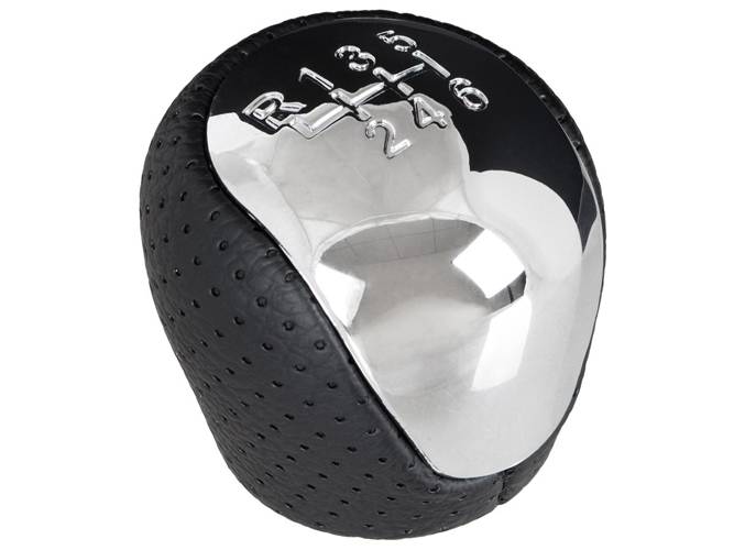 SPORT Lochleder Schaltknauf Chrom 6-Gang für Kia Cerato Forte K5 Optima Soul