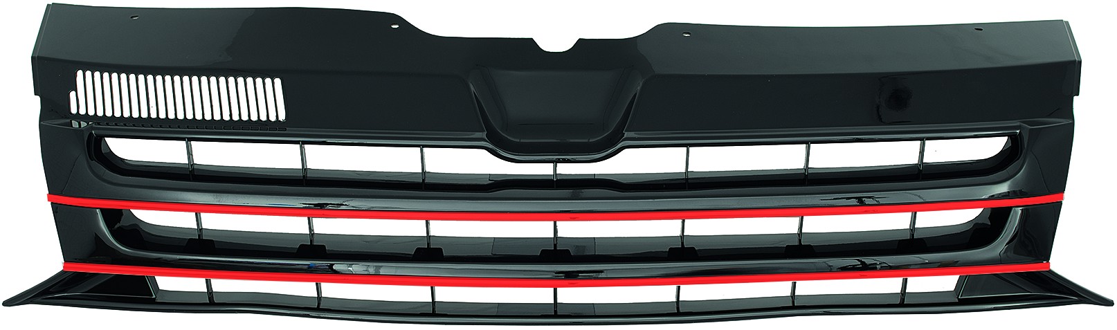 Kühlergrill Sportgrill Rot / Schwarz für VW T5 GP Bus Transporter Multivan 2009-