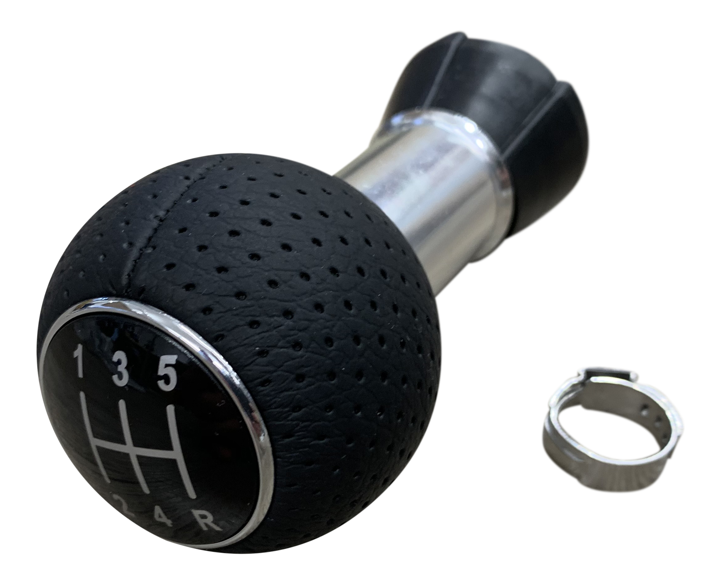 Für VW Audi Seat Skoda Schaltknauf Schwarz Lochleder 5-Gang R-Gang rechts unten