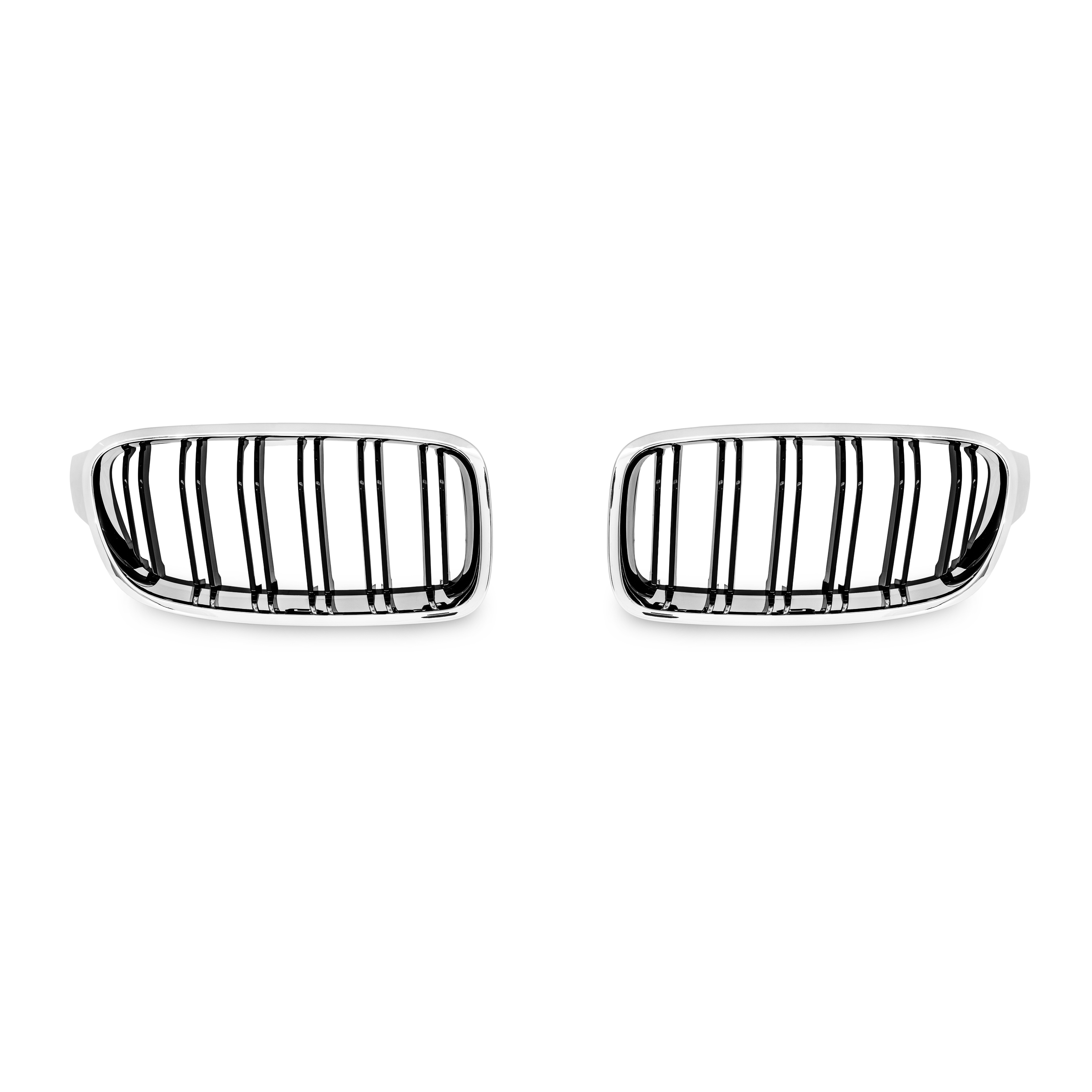 Kühlergrill DOPPELRIPPE Chrom Schwarz Glanz für BMW 3er F30 F31 2011-2015