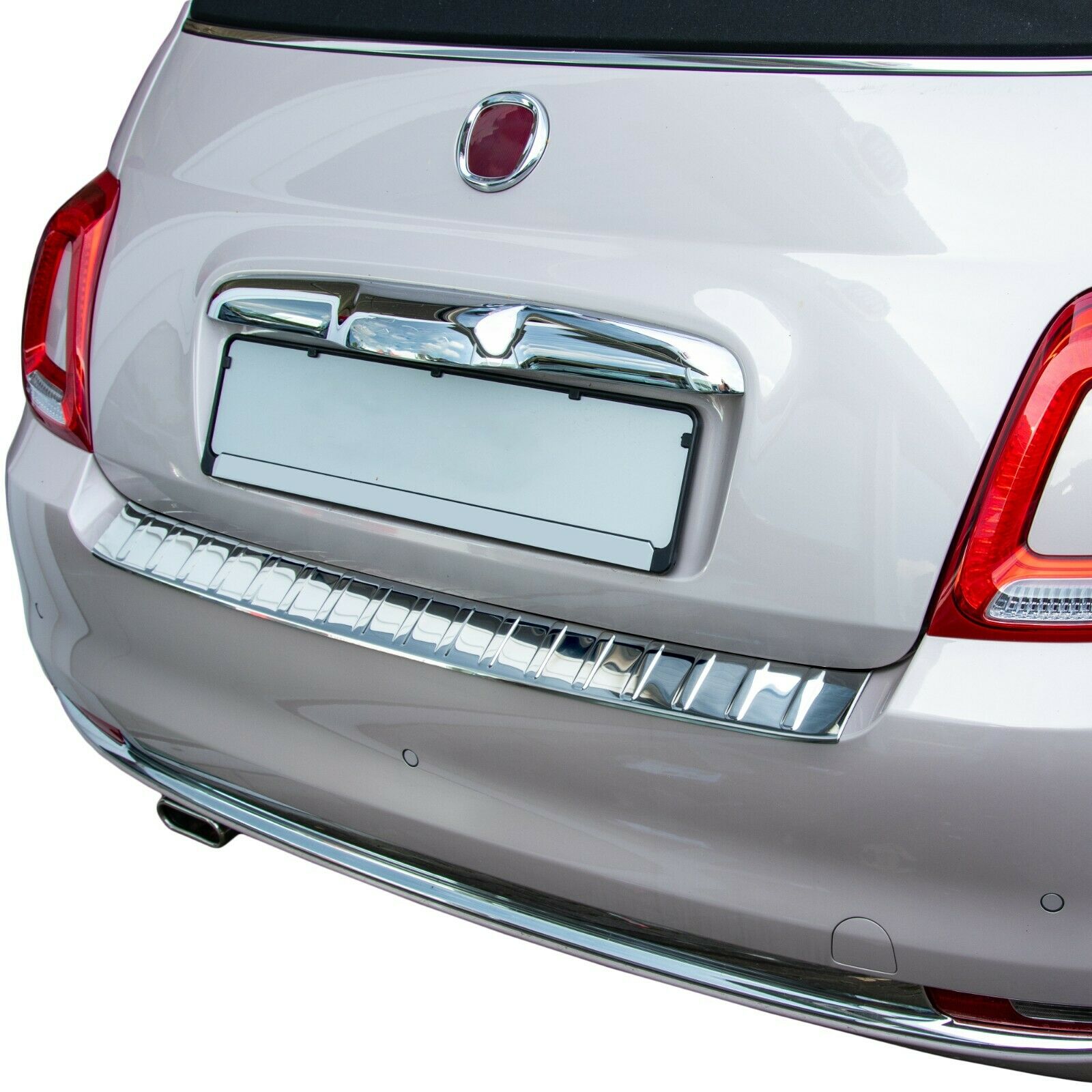 MIT ABKANTUNG LADEKANTENSCHUTZ Edelstahl für Fiat 500 Facelift 500C Cabrio 16-