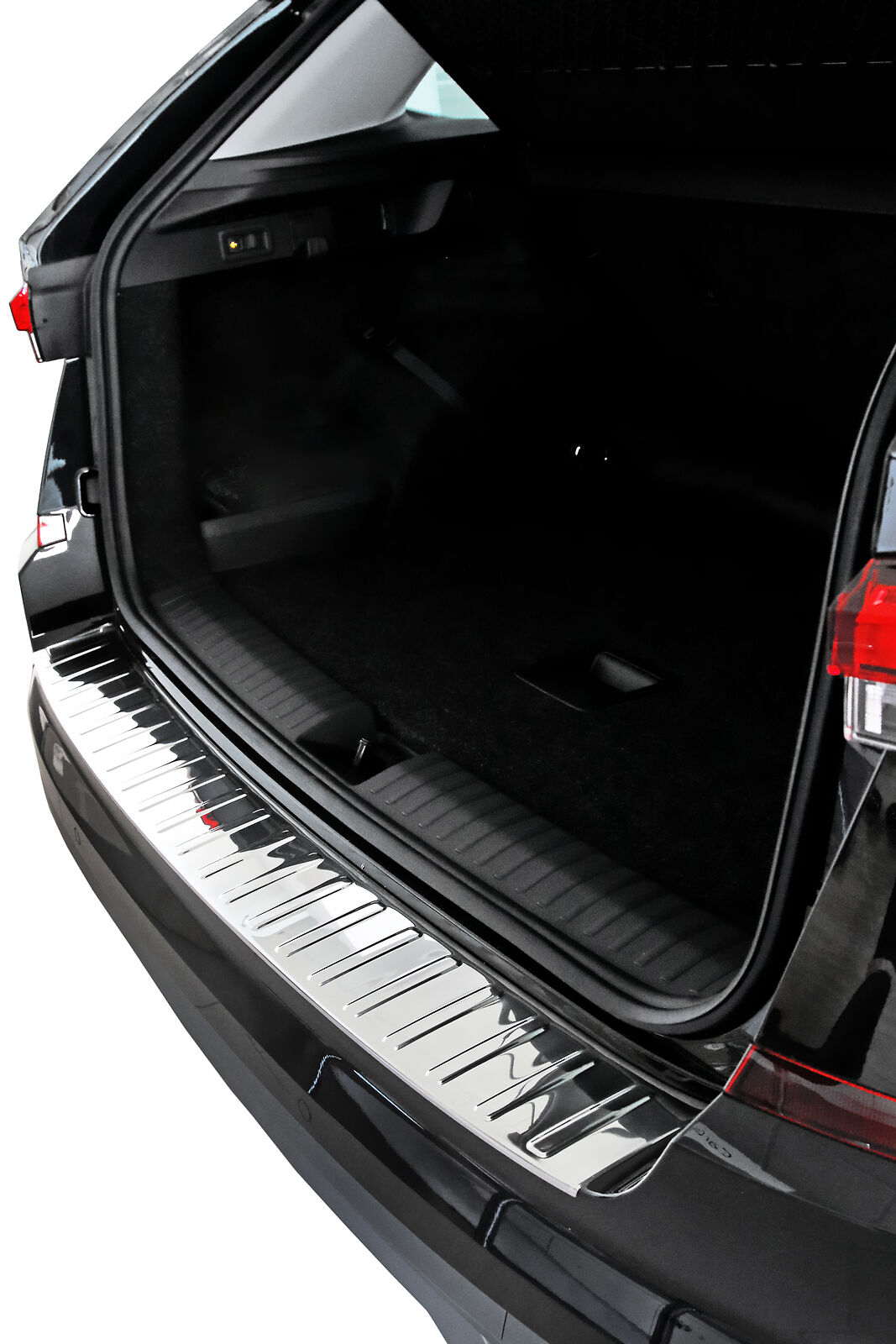 Edelstahl Ladekantenschutz Chrom Stoßstange Schutz Abdeckung mit Abkantung für Skoda Kamiq (Typ NW4) ab 2019-