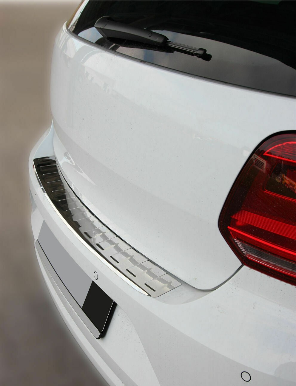 Edelstahl Ladekantenschutz Chrom Stoßstange Schutz Abdeckung mit Abkantung für VW Polo (Typ 6C) ab 04.2014-2017