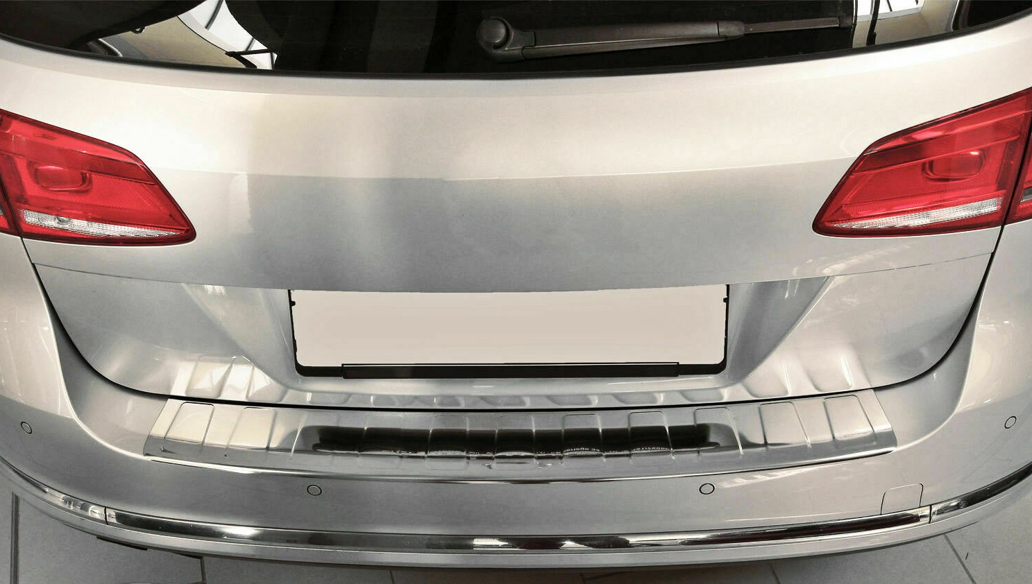 Edelstahl Ladekantenschutz Chrom Stoßstange Schutz Abdeckung mit Abkantung für VW Passat B7 Variant + Alltrack ab 2010-2014