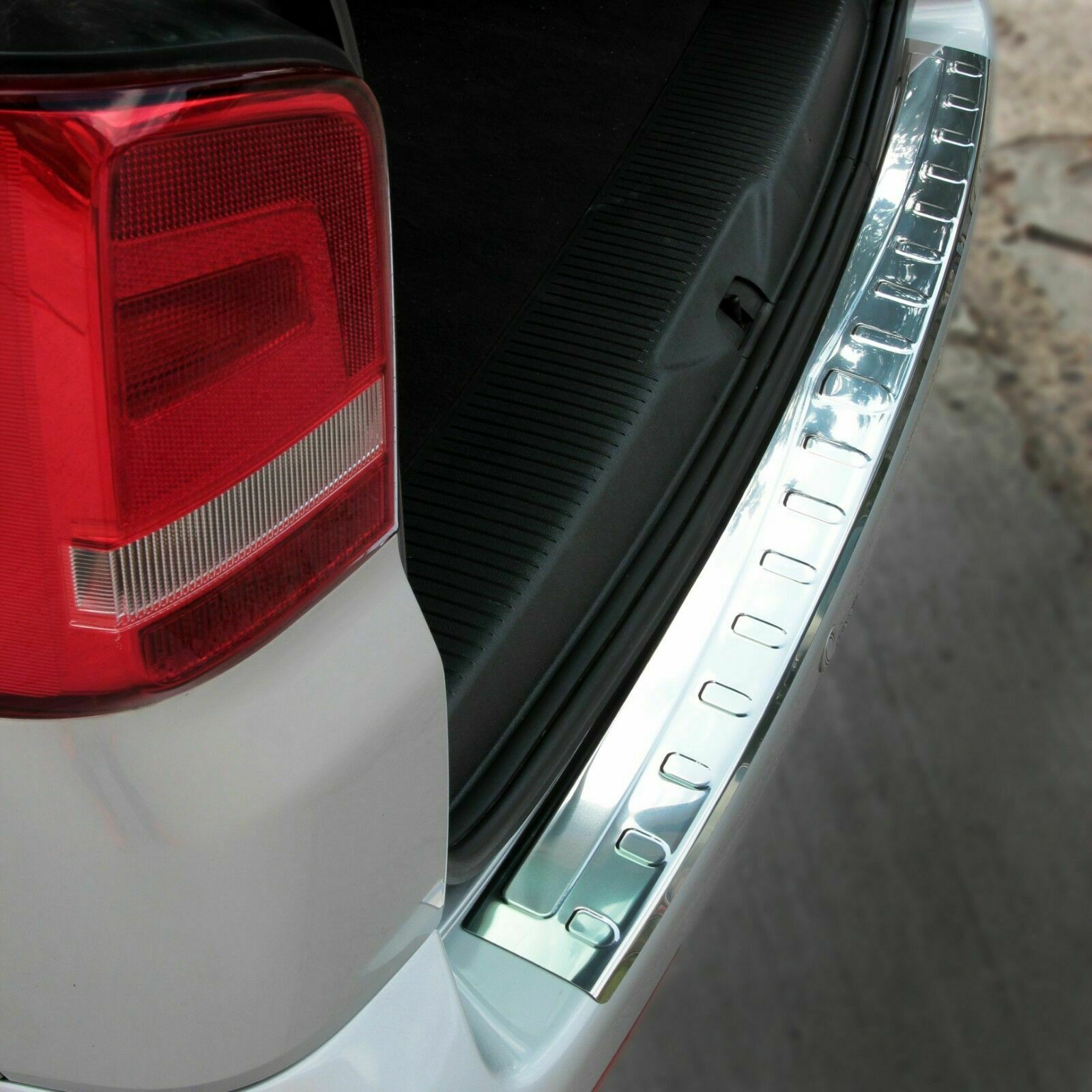 Edelstahl Ladekantenschutz Chrom Stoßstange Schutz Abdeckung mit Abkantung für VW T5 V / VW T6 VI ab 2003-