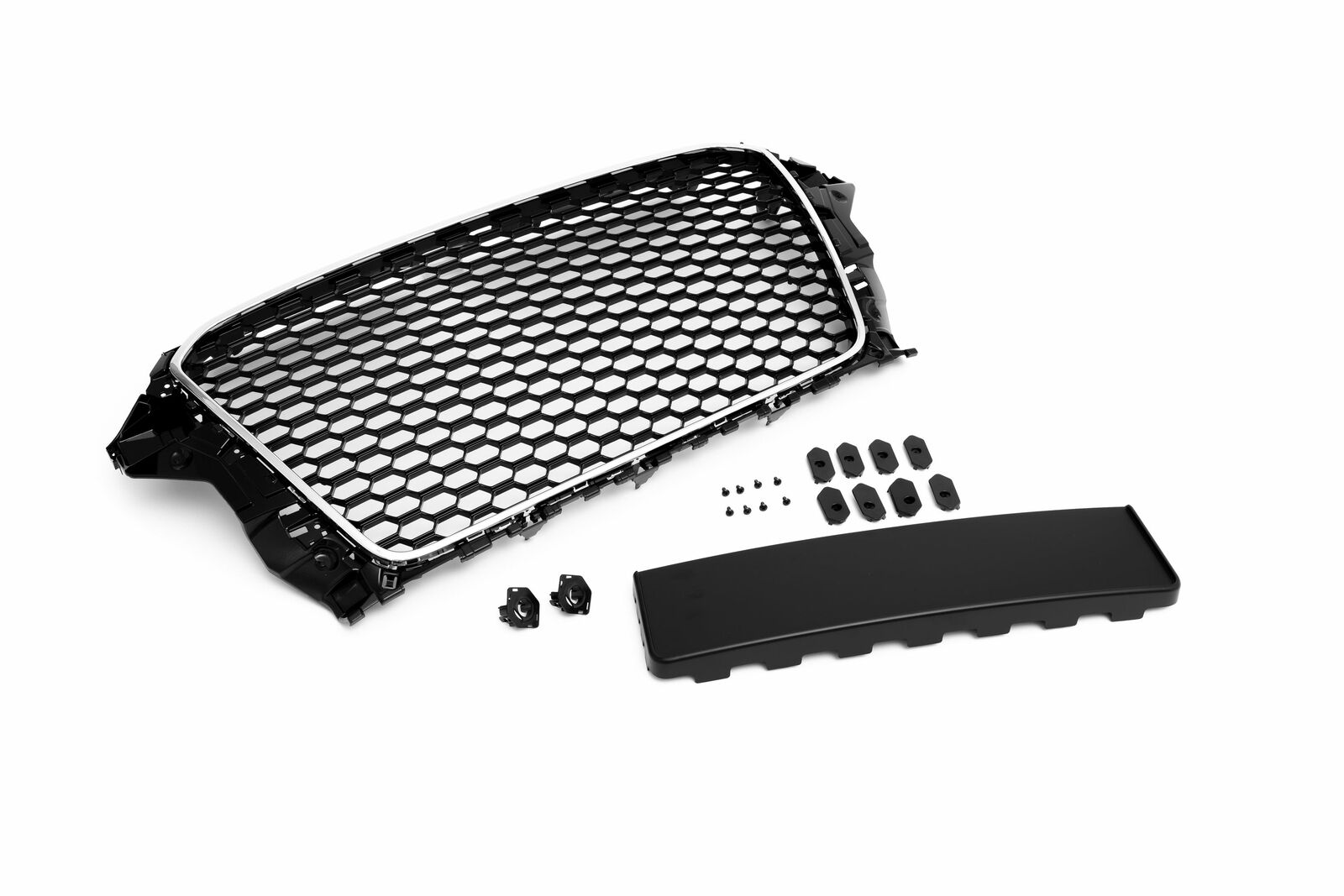 Kühlergrill Sportgrill Waben Chrom Schwarz PDC Halter für Audi A3 8V 2012-2016