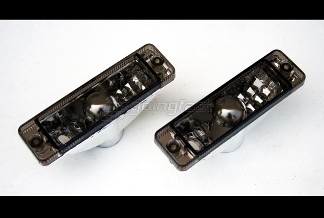 2x Frontblinker Blinker in Schwarz Smoke für VW Golf 1 2 Caddy Polo 86C +Cabrio