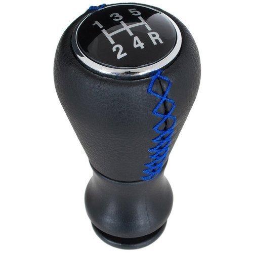 Schaltknauf Knauf 5-Gang Schwarz Naht Blau für Citroen Berlingo I II