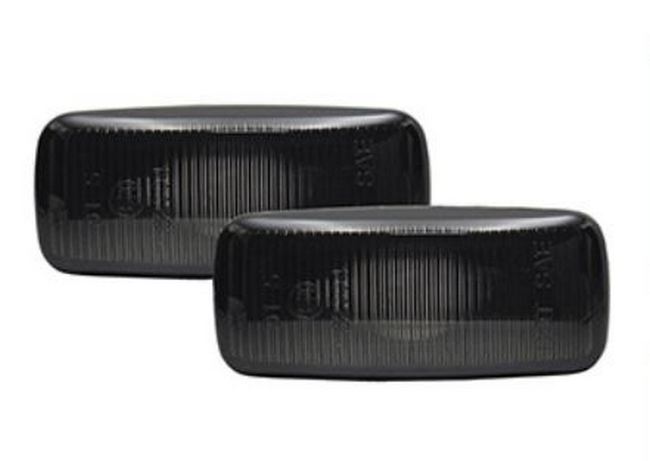 2x Seitenblinker Blinker in Schwarz Smoke SET für Audi A3 8P A4 B6 B7 8E 8H A6 4F C6