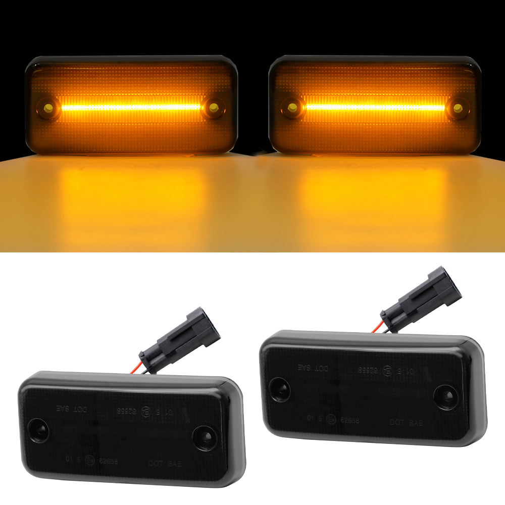 2x LED Seitenmarkierungsleuchten Seitenmarkierungs Leuchten Seitenbegrenzungsleuchten in Schwarz SET für Iveco Daily ab 1997-2019