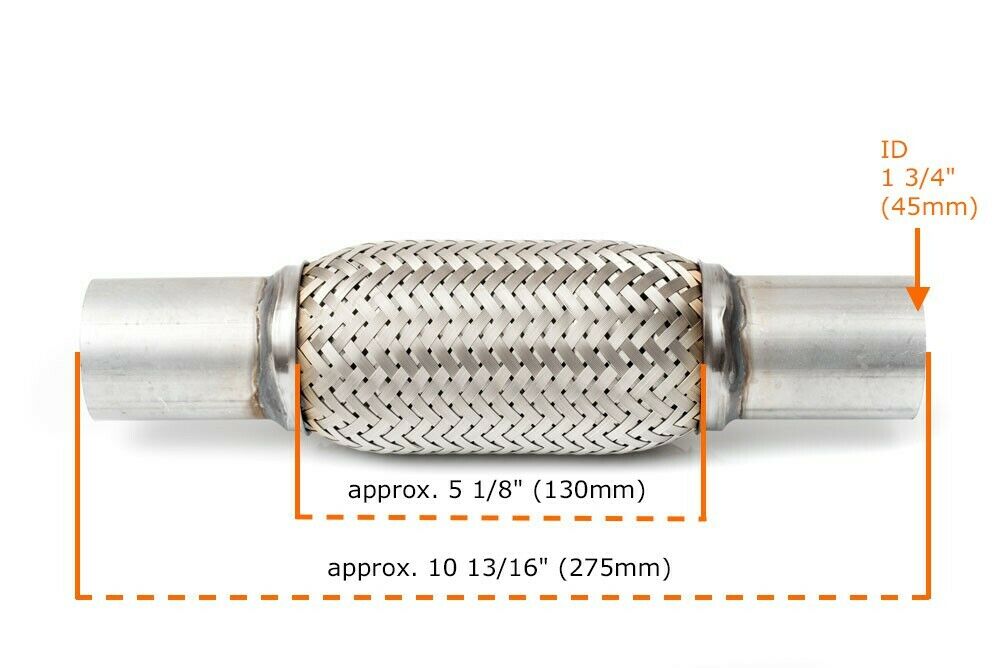 Universal Flexrohr Flexstück 130mm Flammrohr Hosenrohr 45x275mm