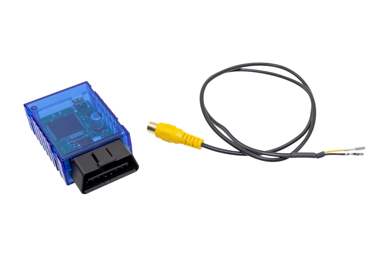 Original Kufatec Kabelsatz Kabelbaum Adapter + Codier Dongle Universal NTSC Rückfahrkamera Nachrüstset für Skoda Fabia NJ / Karoq NU7
