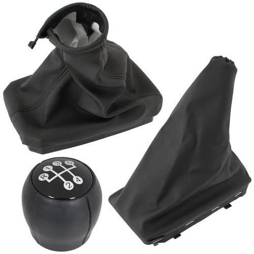 Schaltknauf Knauf 5-Gang Schaltmanschette Manschette + Rahmen + Bezug Handbremse in Schwarz für Opel Corsa C 2000-2012