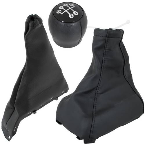Schaltknauf Knauf 5-Gang Schaltmanschette Manschette + Rahmen + Bezug Handbremse in Schwarz für Opel Astra F 1991-2002
