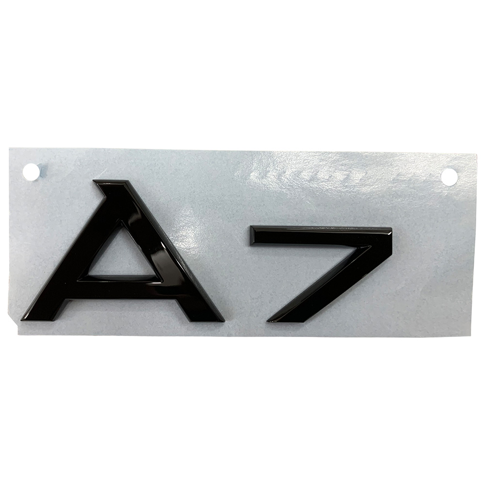 Original Audi Black Edition A7 Emblem Schriftzug Logo Emblem in Schwarz glänzend für das Heck / Hinten selbstklebend