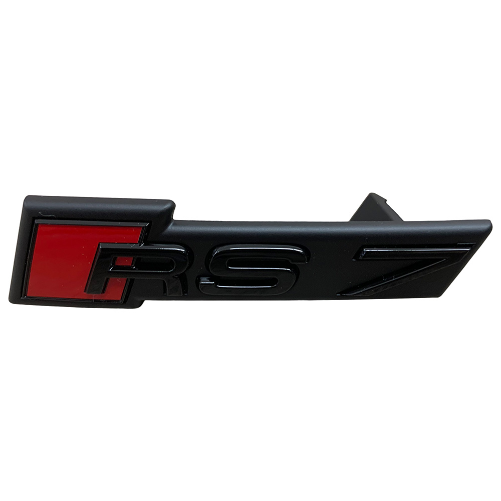 Original Audi RS7 S7 A7 Black Edition Emblem Schriftzug Logo Emblem in Schwarz glänzend für Kühlergrill