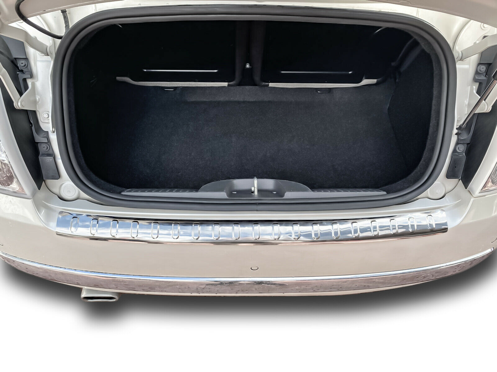 Edelstahl Ladekantenschutz Chrom Stoßstange Schutz Abdeckung mit Abkantung für Fiat 500 / 500C ab 2007-2015