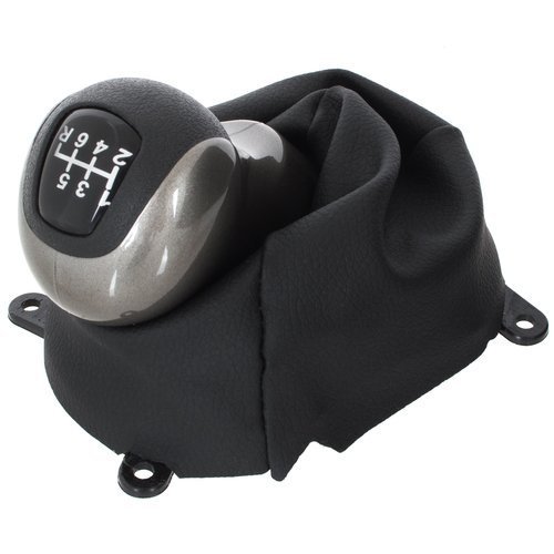 Schaltknauf Schaltmanschette + Rahmen Knauf in Schwarz / Silber 6-Gang für Honda Civic VIII 2005-