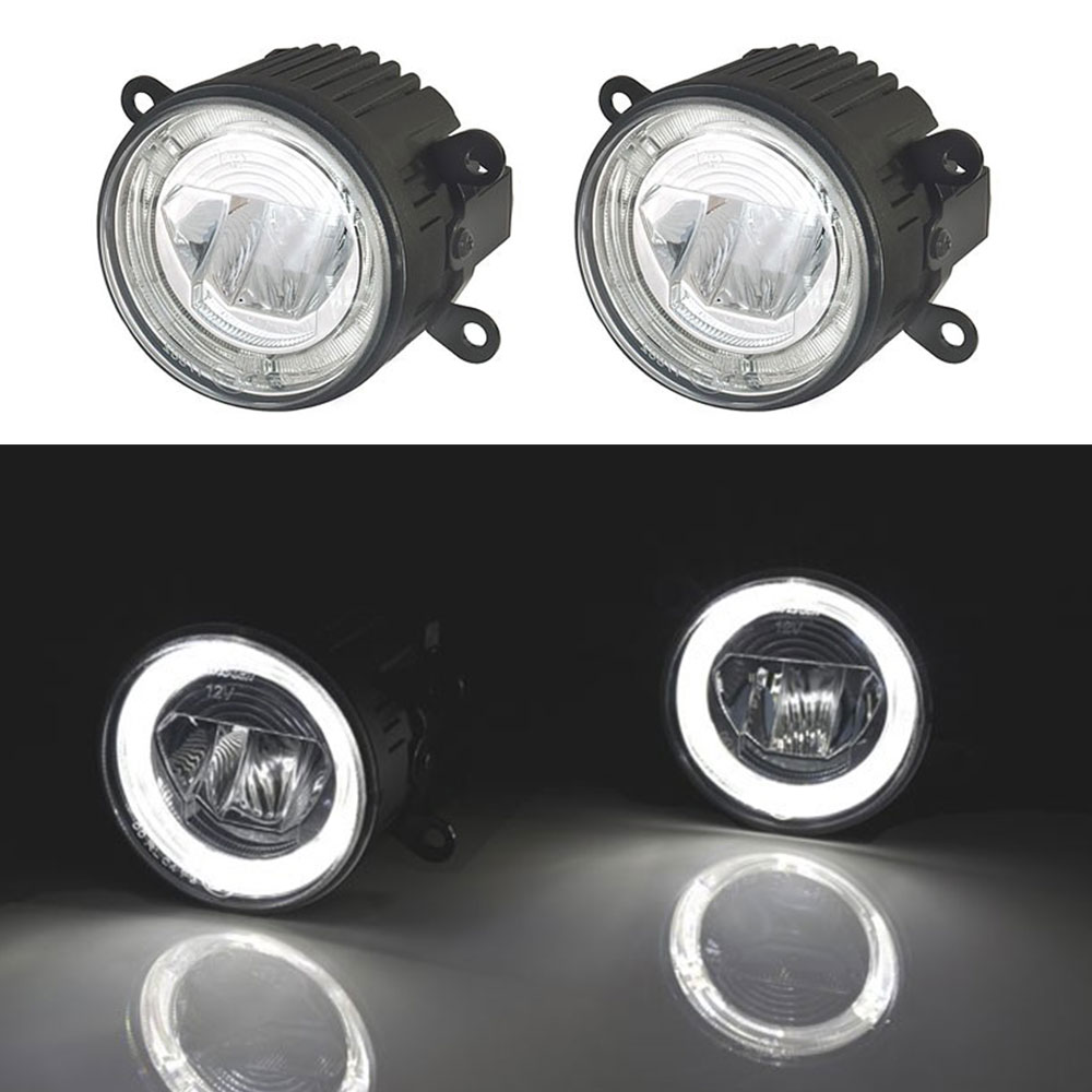2x LED UNIVERSAL Tagfahrlicht / Nebelscheinwerfer Standlicht rund 90mm R87 DRL für Land Rover Freelander / Range Rover Sport