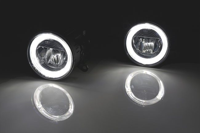 2x LED UNIVERSAL Tagfahrlicht / Nebelscheinwerfer Standlicht rund 90mm R87 DRL für Suzuki Alto Grand Vitara Ignis Jimny Splash Swift SX4