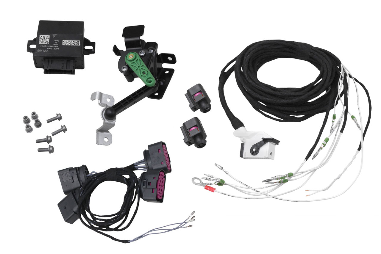 Original Kufatec Kabelsatz Kabelbaum Adapter Kabel aLWR Komplett-Set für VW Touran GP 2011 - ohne elektrische Dämpferregelung