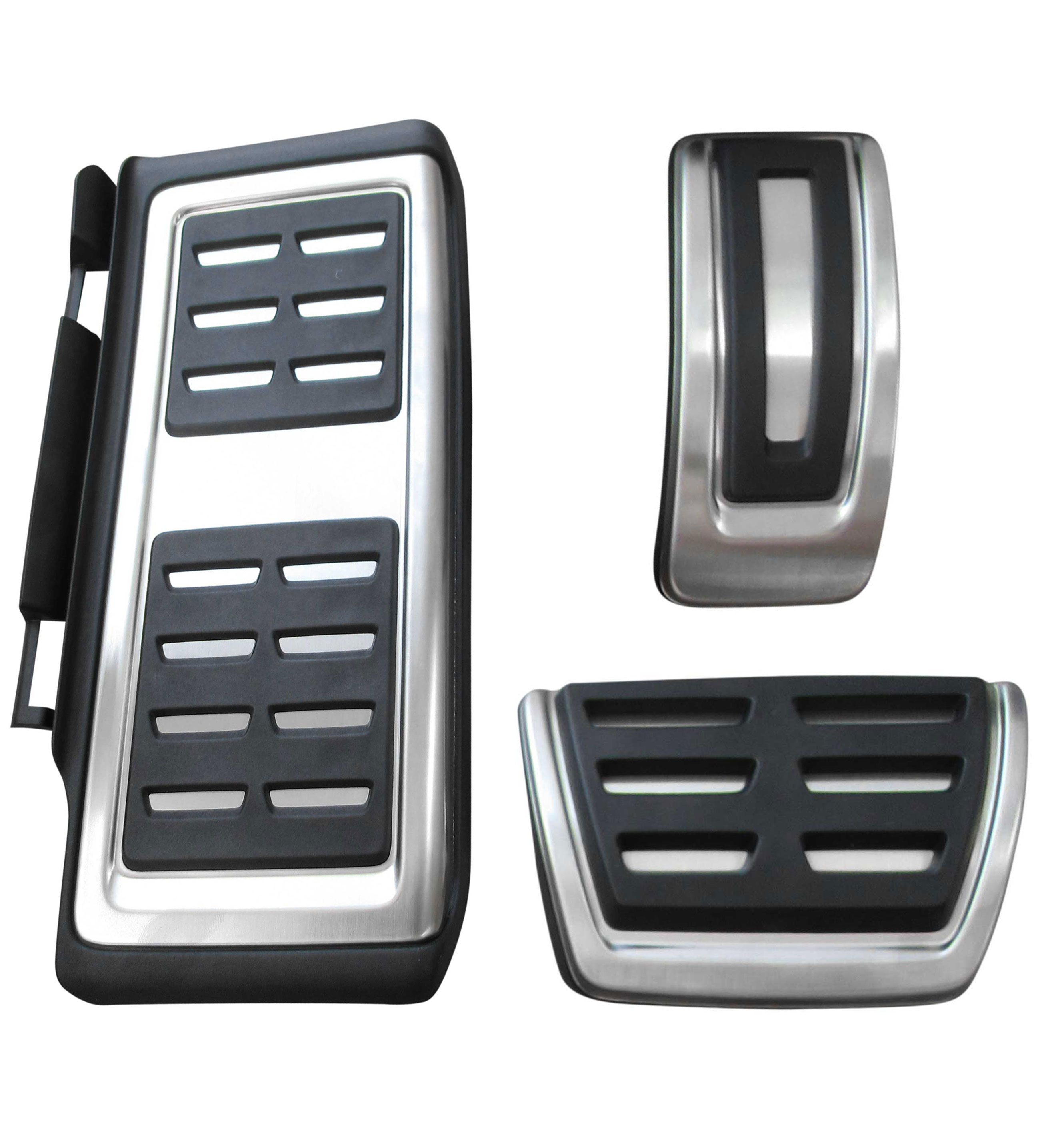 Sport Pedale + Fußstütze (Automatik) in Schwarz / Silber für VW Passat B8 Touran II 5T Tiguan II AD Allspace T-Roc