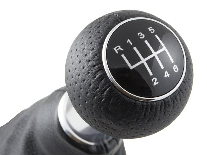 Lochleder Sport Schaltknauf Knauf + Schaltmanschette Schwarz 6-Gang für Audi A3 8L