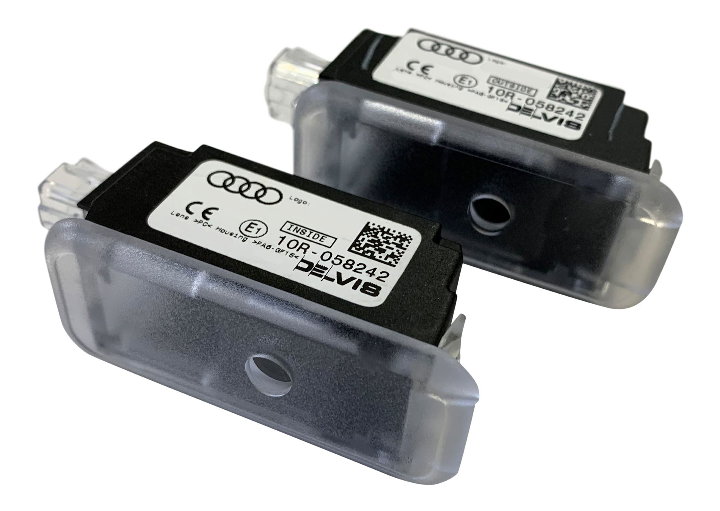 Original Kufatec Adapter Kabel Kabelbaum Einstiegsleuchten Türbeleuchtung vorne + Original Audi Logo Leuchten "Ringe" für Audi Q2 GA ab 2016-