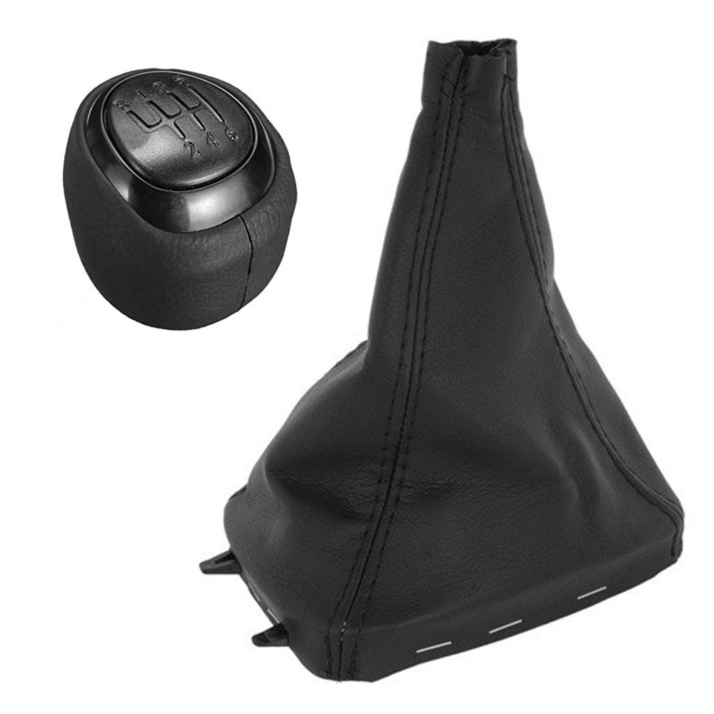 Schaltknauf Knauf + Schaltmanschette Manschette 6-Gang 55566207 55353898 in Schwarz für Saab 9-3 ab 2003-2012