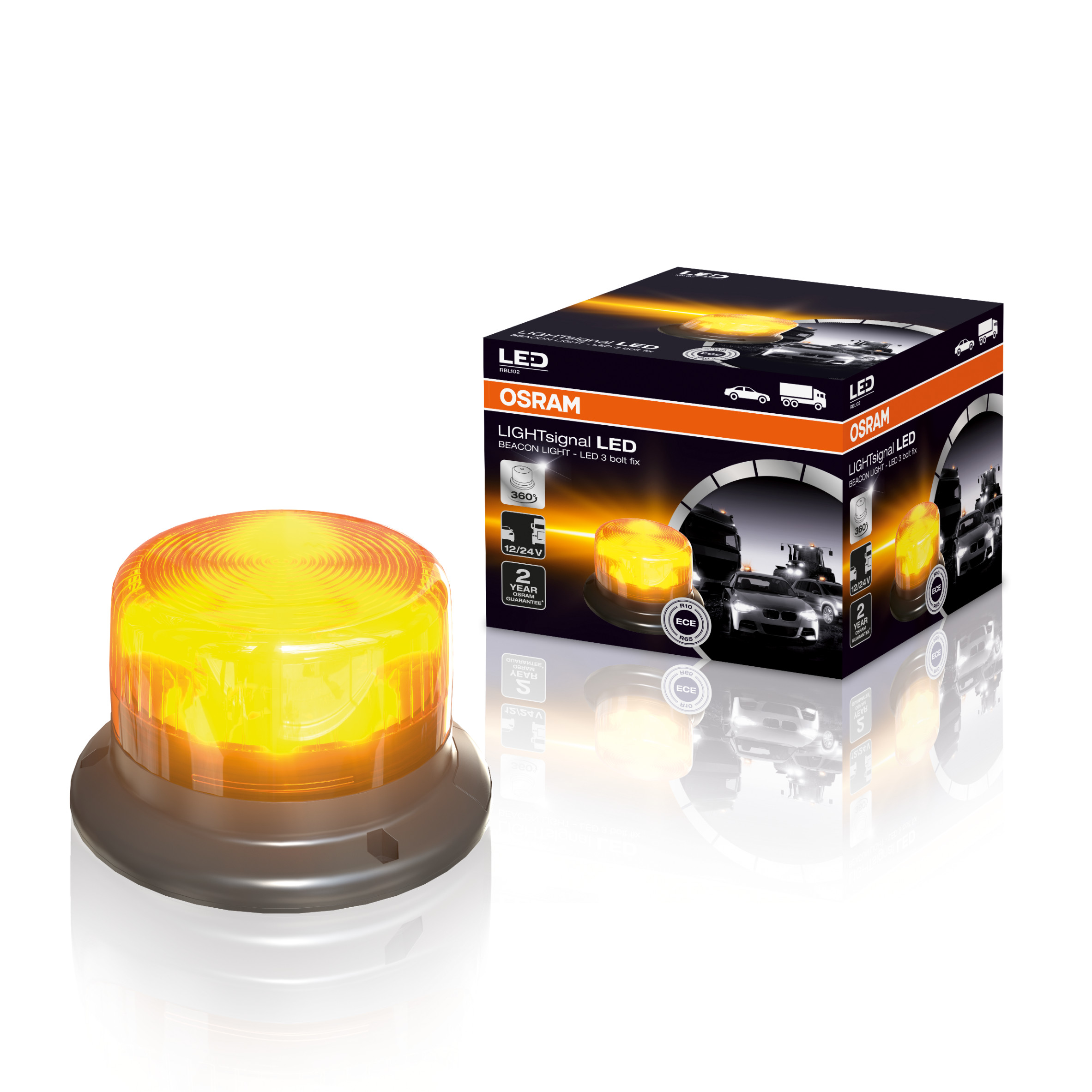 OSRAM LIGHTsignal LED BEACON LIGHT 360° Rundumkennleuchte / Warnlicht 12V / 24V inklusive Montagematerial