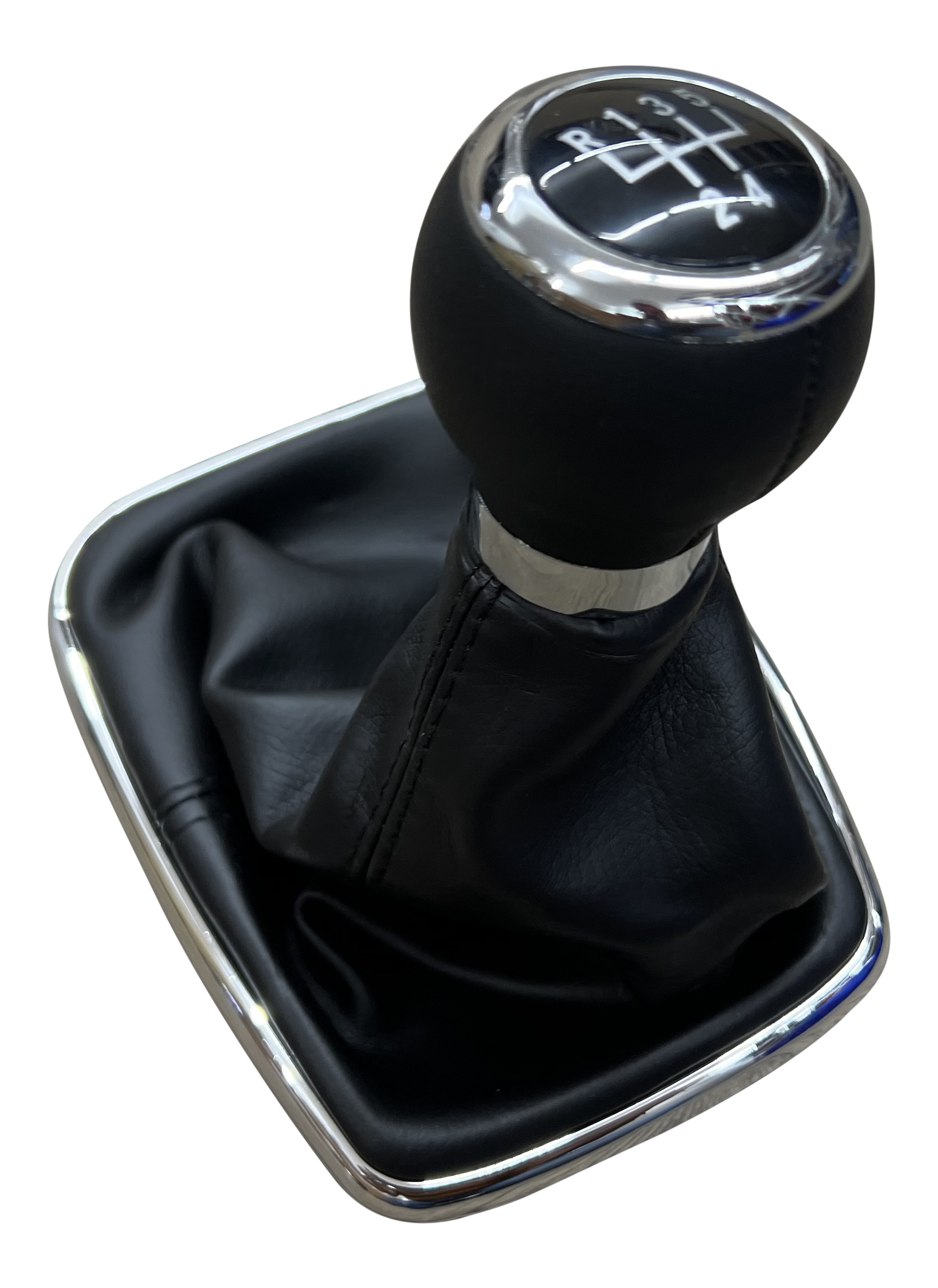 Sport Schaltknauf Knauf + Schaltmanschette Schwarz Chrom 5-Gang für VW Golf 4 IV 1998-2005 / VW Bora