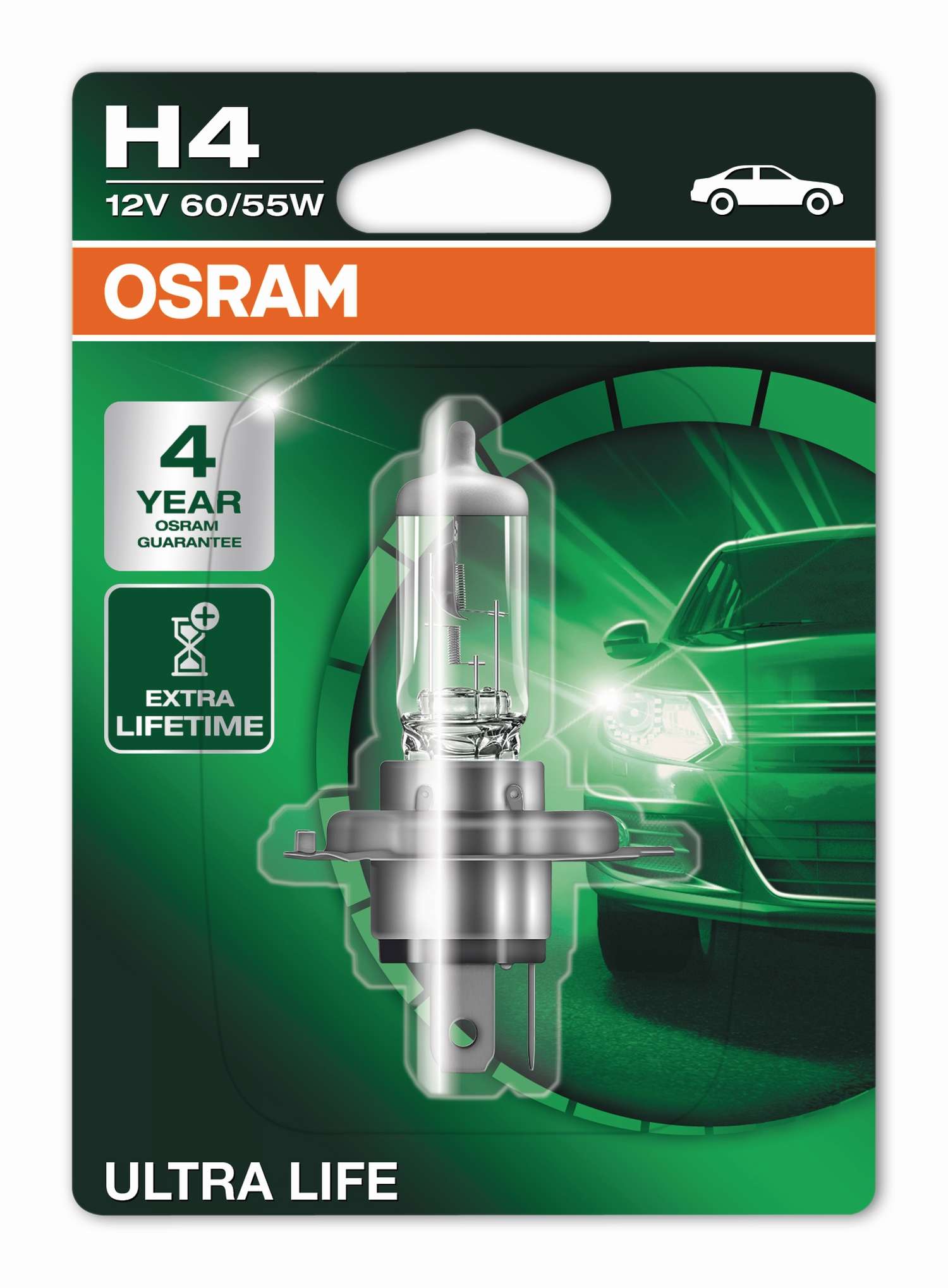 1 Stück OSRAM ULTRA LIFE Lampen Birnen für Fassung H4 12V 60/55W