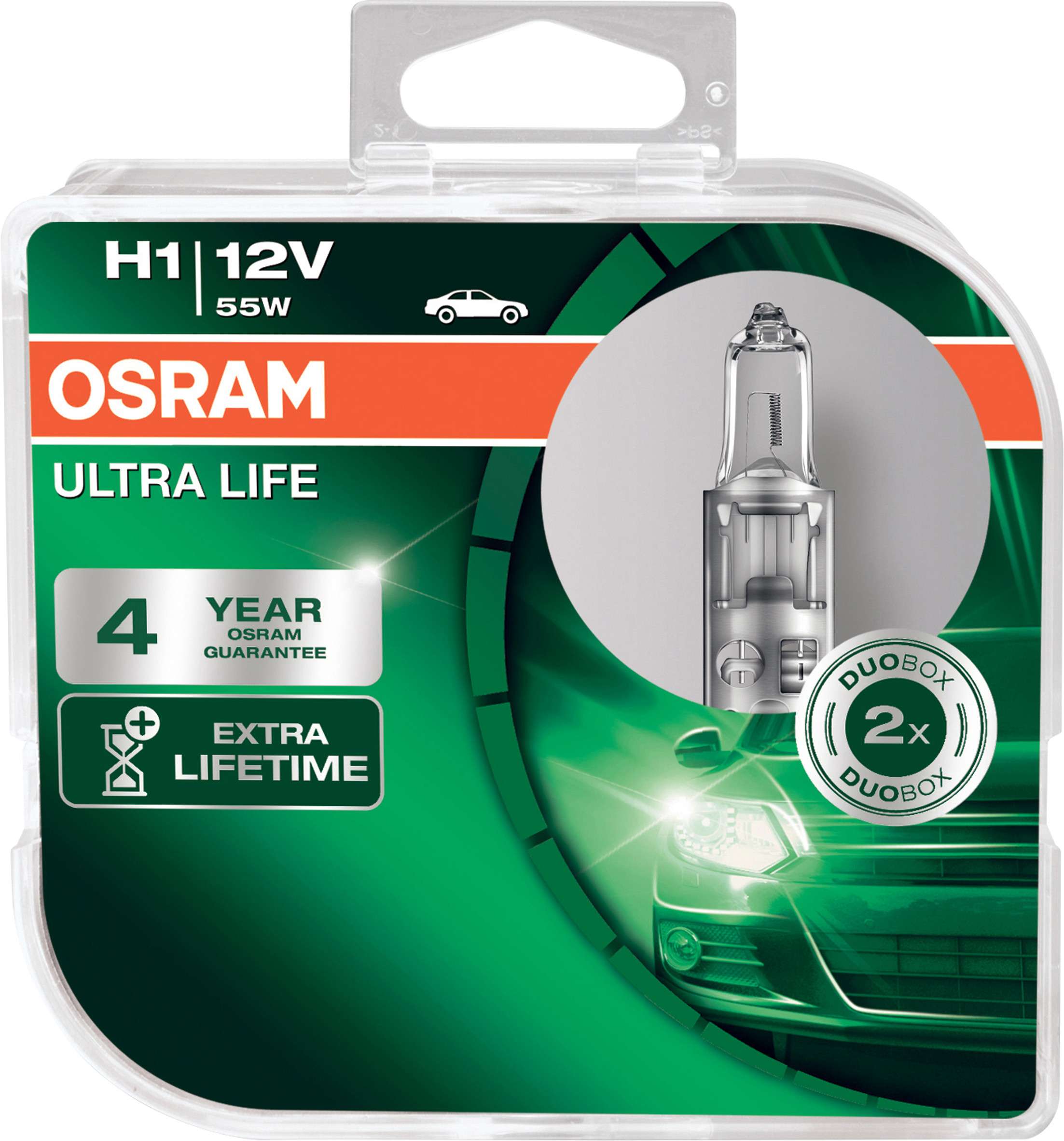 2 Stück OSRAM ULTRA LIFE Lampen Birnen für Fassung H1 12V 55W