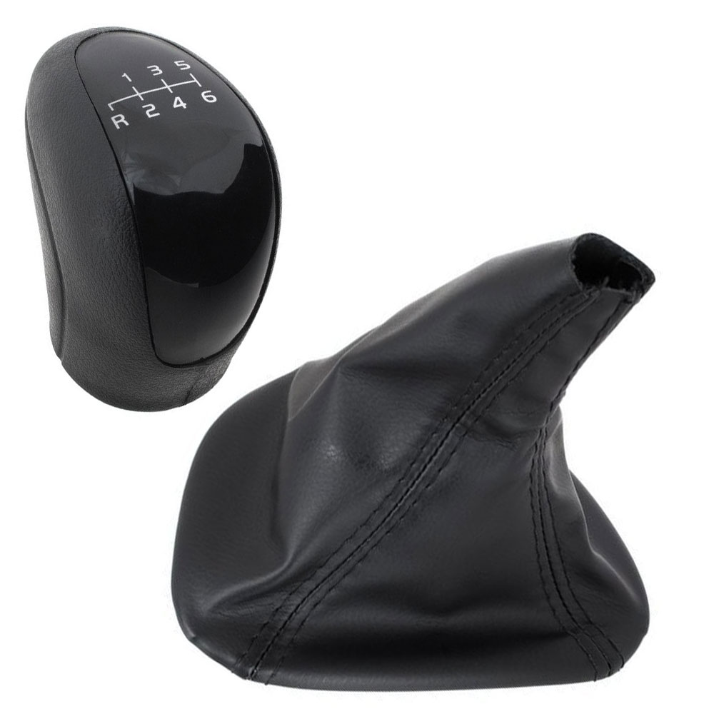 Schaltknauf in Schwarz 6-Gang + Schaltmanschette + Rahmen für Mercedes Sprinter 906 2006- / Vito / Viano W639 / VW Crafter 2E