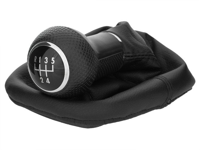 5-Gang Schaltknauf Schaltmanschette Manschette + Rahmen für Schaltknauf in Schwarz für VW Lupo 98-05 / Polo 6N 94-01