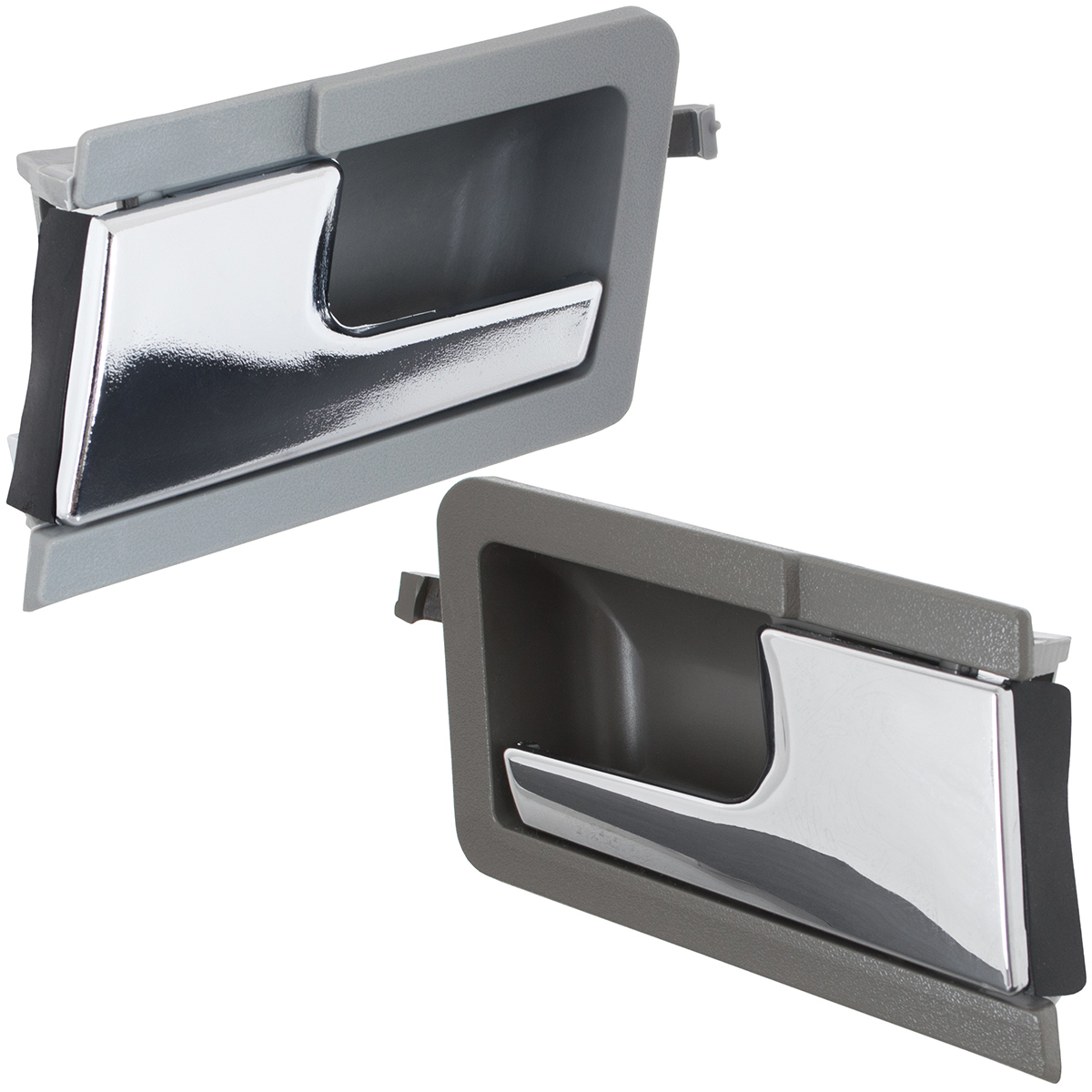 Türgriff VORNE LINKS + RECHTS Innen Halterung (Beifahrer Seite) in Grau / Chrom für VW T4 IV ab 1990-2003