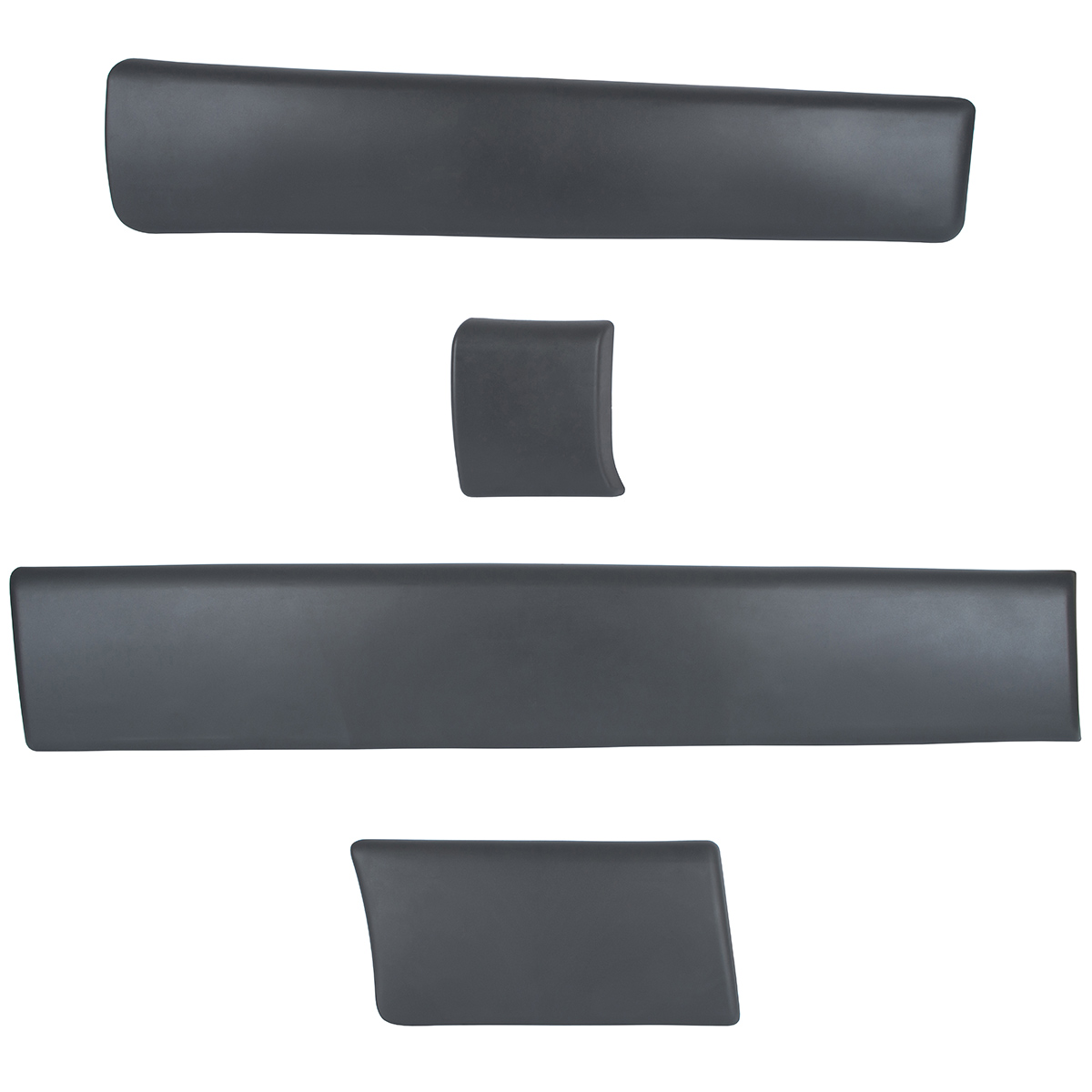 KOMPLETT SET RECHTS Seitenleisten Türleisten Leisten Zierleisten Seitenleiste + Clips 8200036086 8200036101 8200036075 8200036095 8200326368 für Renault Trafic II 2001-2013 / Opel Vivaro 2001-2013 / Nissan Primastar 2001-2013