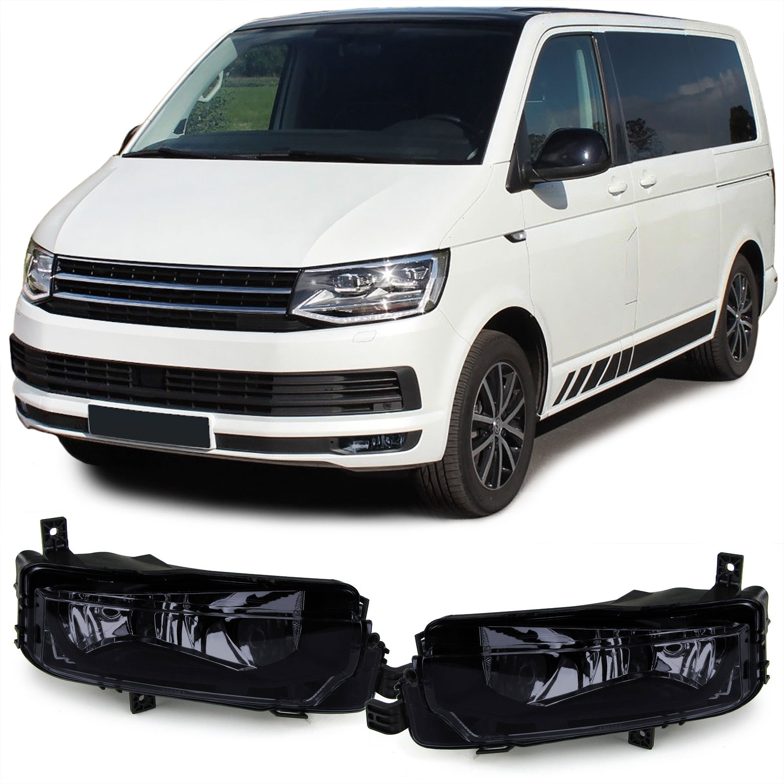 Nebelscheinwerfer Schwarz LINKS + RECHTS für VW T6 VI Bus + Transporter ab 2015-