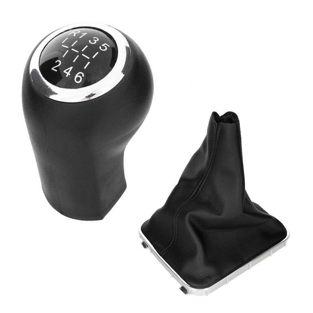 Schaltknauf 6-Gang + Schaltmanschette Manschette + Rahmen in Chrom für Opel Zafira B ab 2005-2015