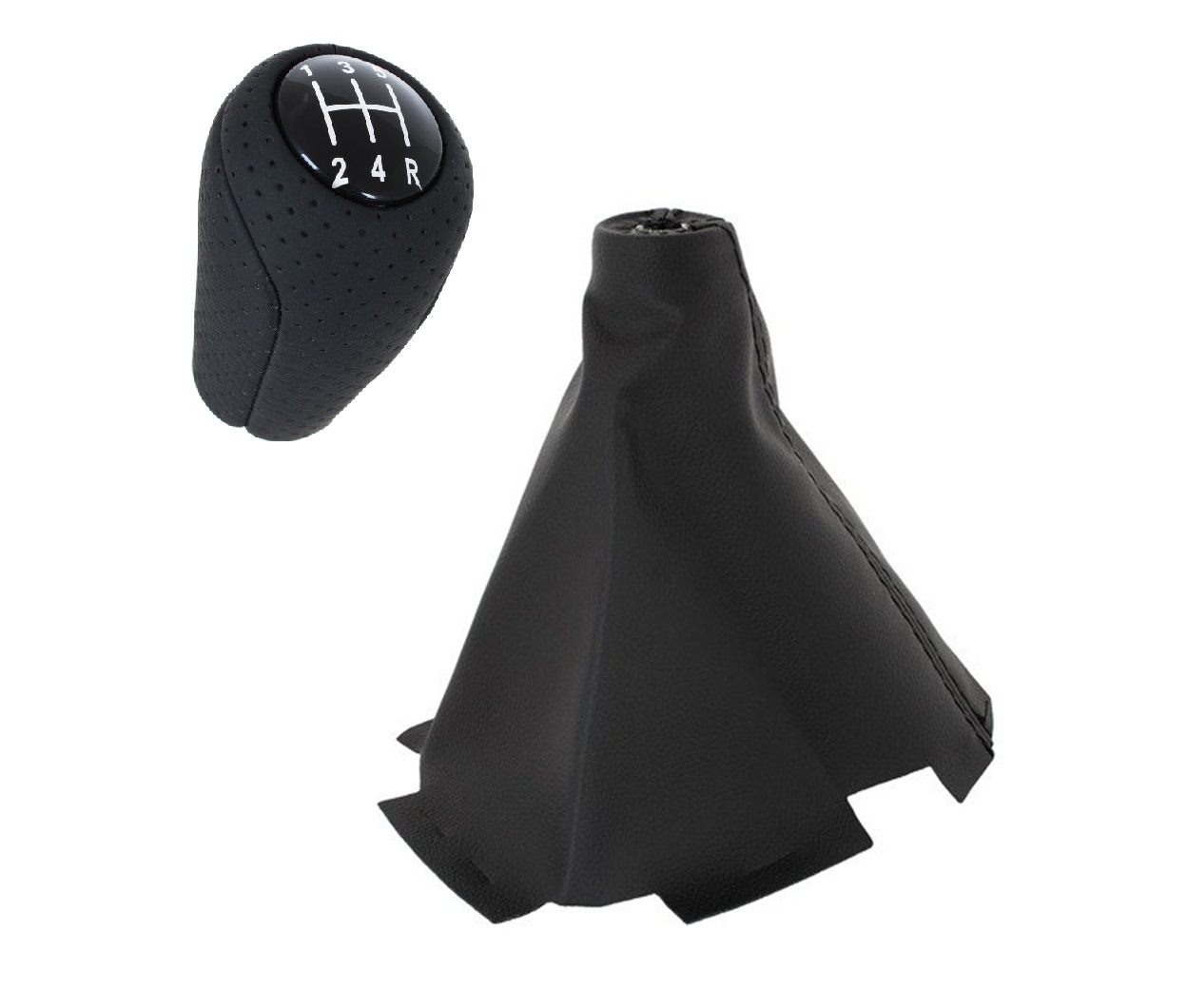 Sport Schaltknauf Knauf perforiert (Lochleder) 5-Gang Schaltmanschette Manschette + Rahmen für Mazda 5 Facelift 2008-2010