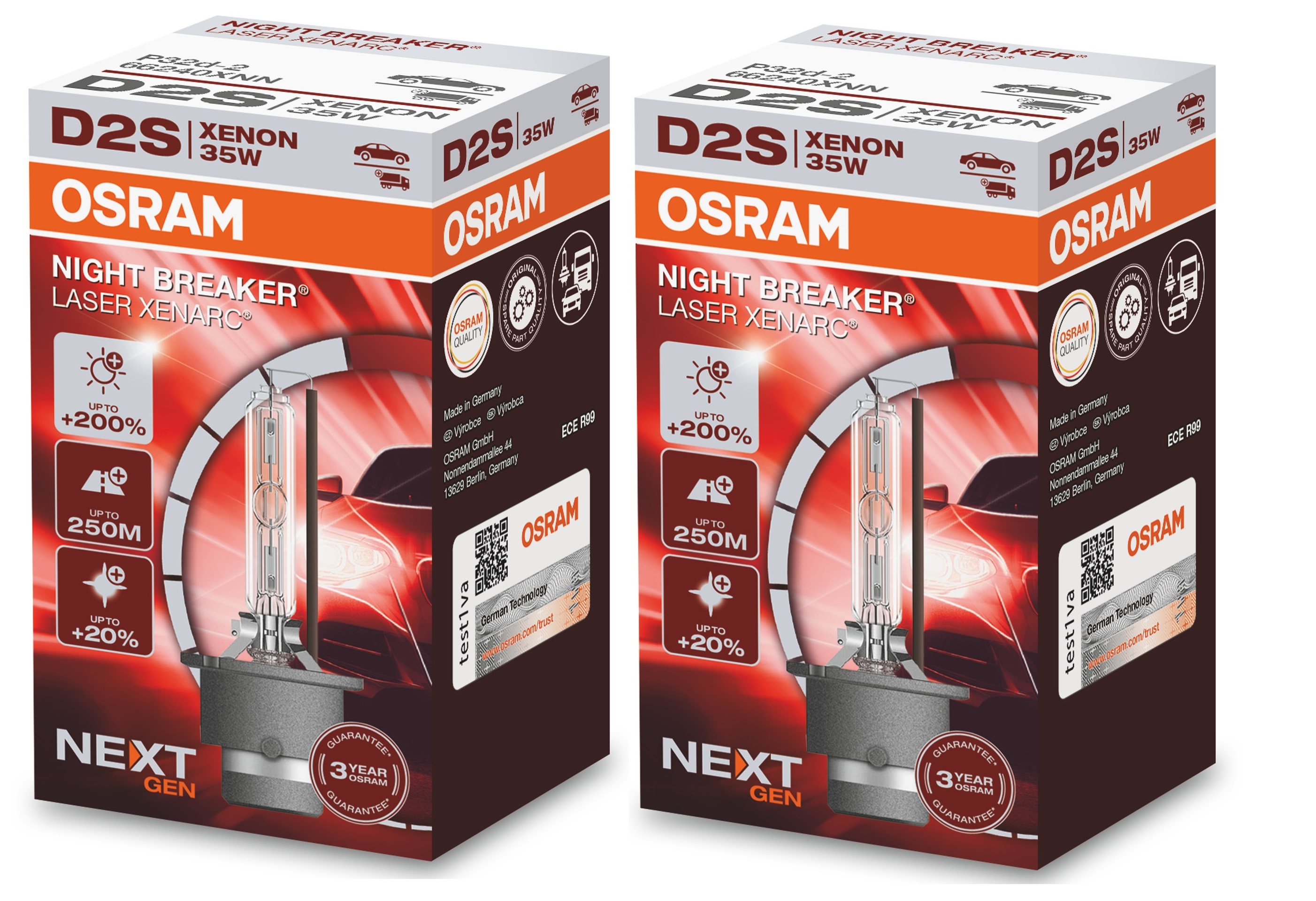 2 Stück OSRAM NIGHT BREAKER LASER Lampen Birnen für Xenon Scheinwerfer / Fassung D2s