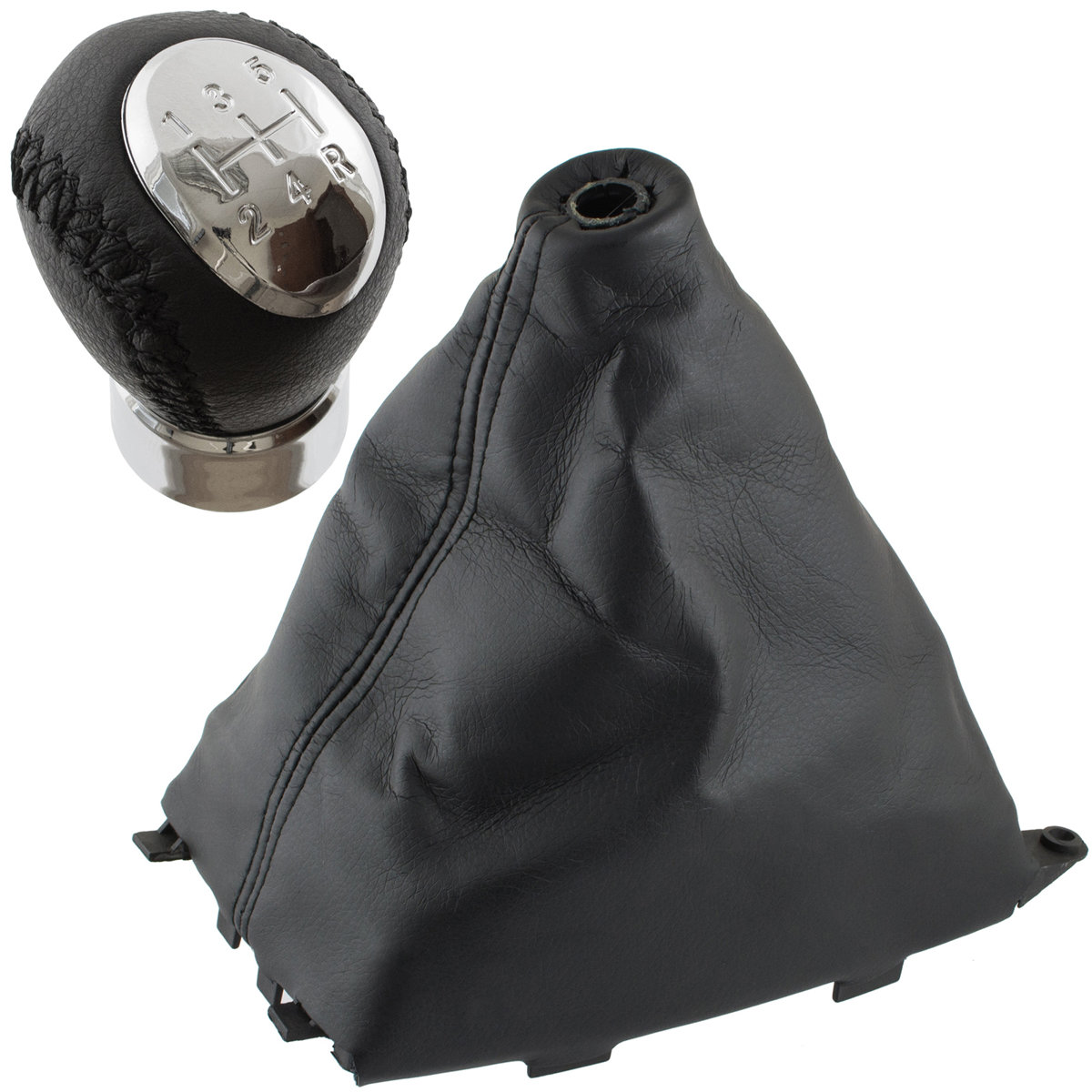 Schaltknauf Knauf 12mm Gewinde 5-Gang Schaltmanschette Manschette + Rahmen für Mazda 6 GG GY 2002-2008