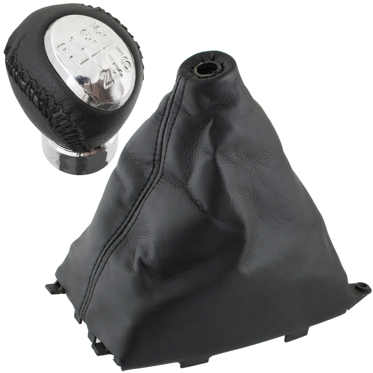 Schaltknauf Knauf 12mm Gewinde 6-Gang Schaltmanschette Manschette + Rahmen für Mazda 6 GG GY 2002-2008