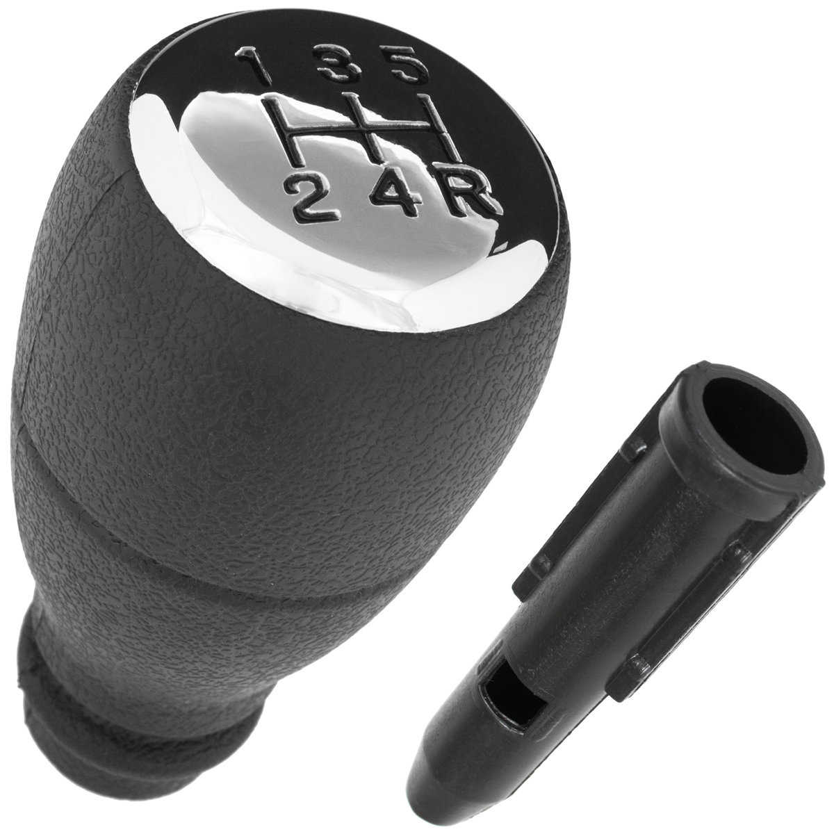 Schaltknauf Knauf 5-Gang Schwarz + Adapter Hülse für Peugeot Partner I 96-07 / Citroen Berlingo I 96-07